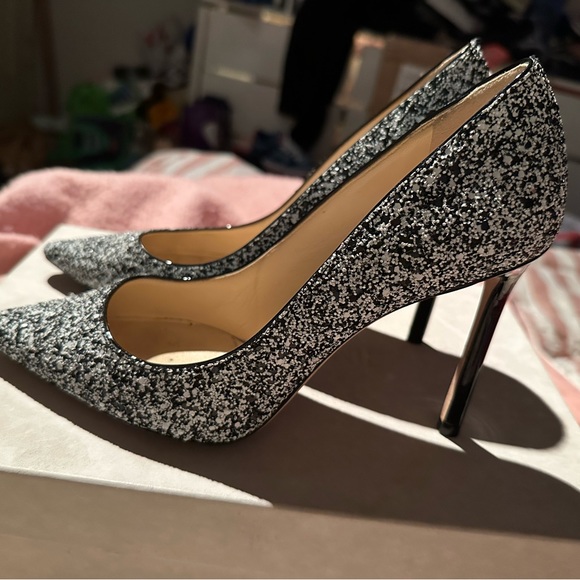Barely worn Jimmy choo size 37.5 black and white sparkles. - Picture 1 of 3